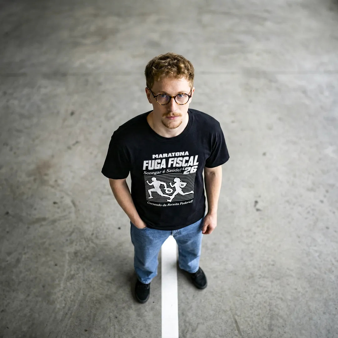 Camiseta Básica Maratona Fuga Fiscal Masculina Preto