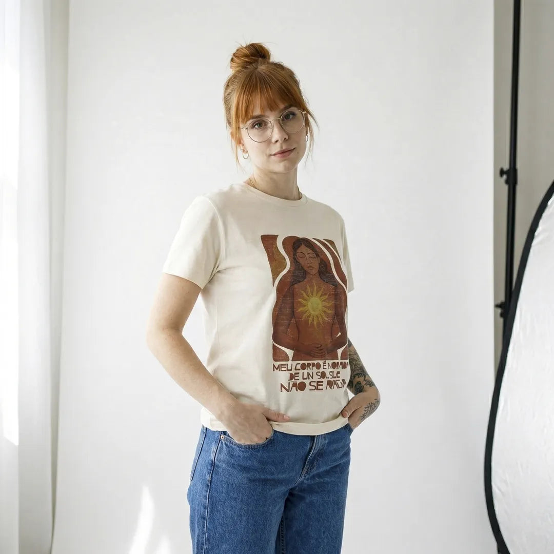 Camiseta Basica MeuCorpo Feminina Off White 01