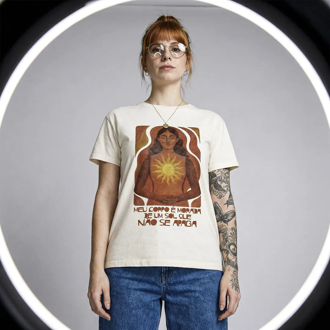 Camiseta Basica MeuCorpo Feminina Off White 04