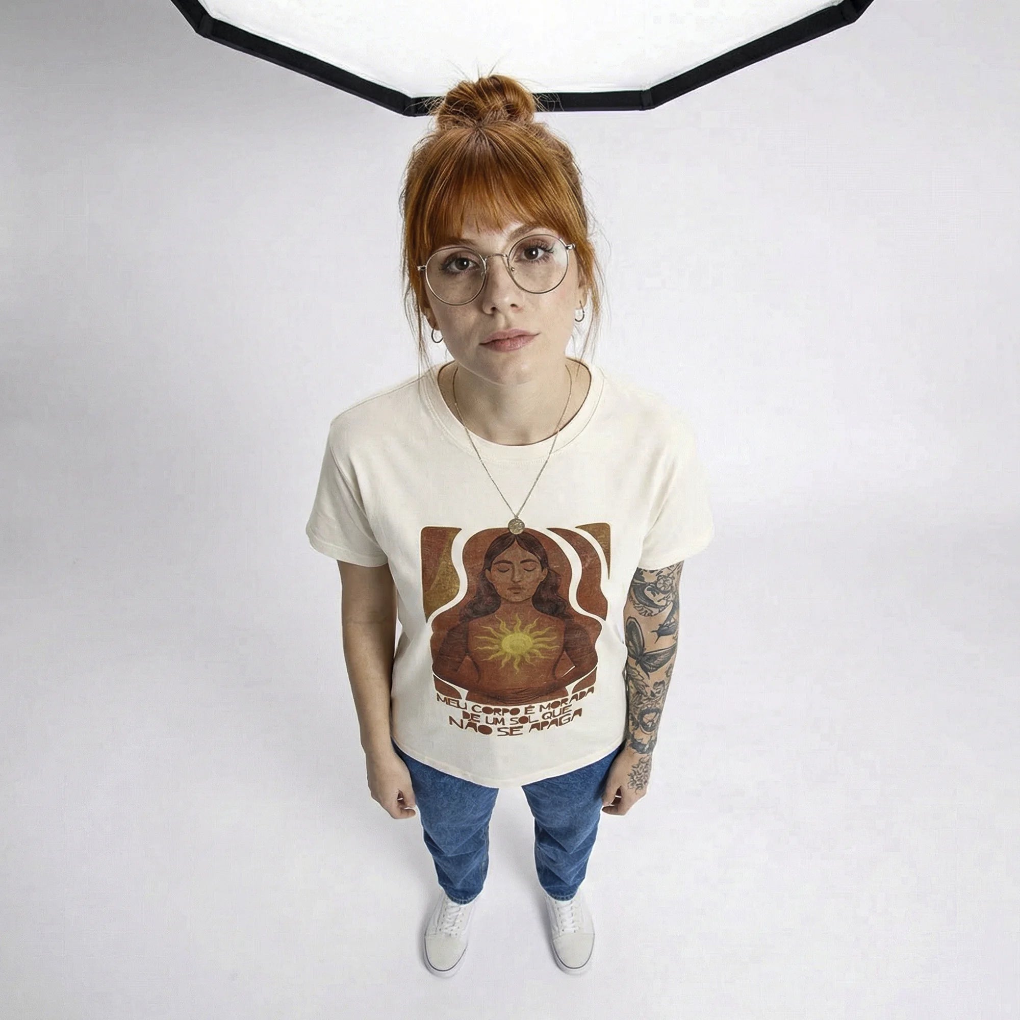 Camiseta Basica MeuCorpo Feminina Off-White