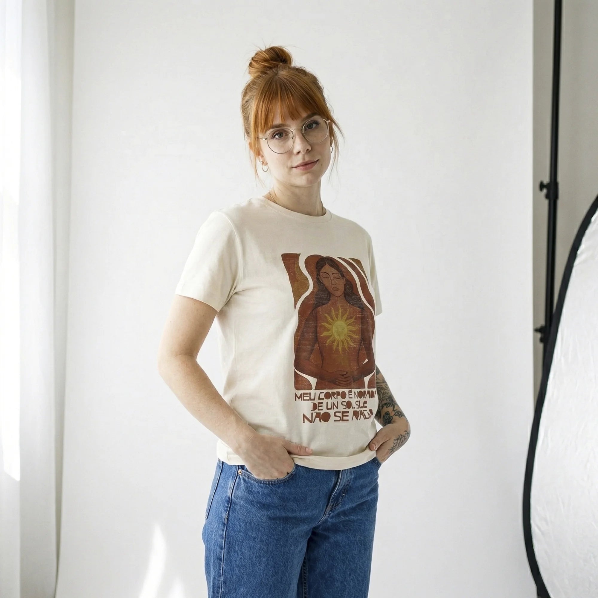 Camiseta Basica MeuCorpo Feminina Off-White