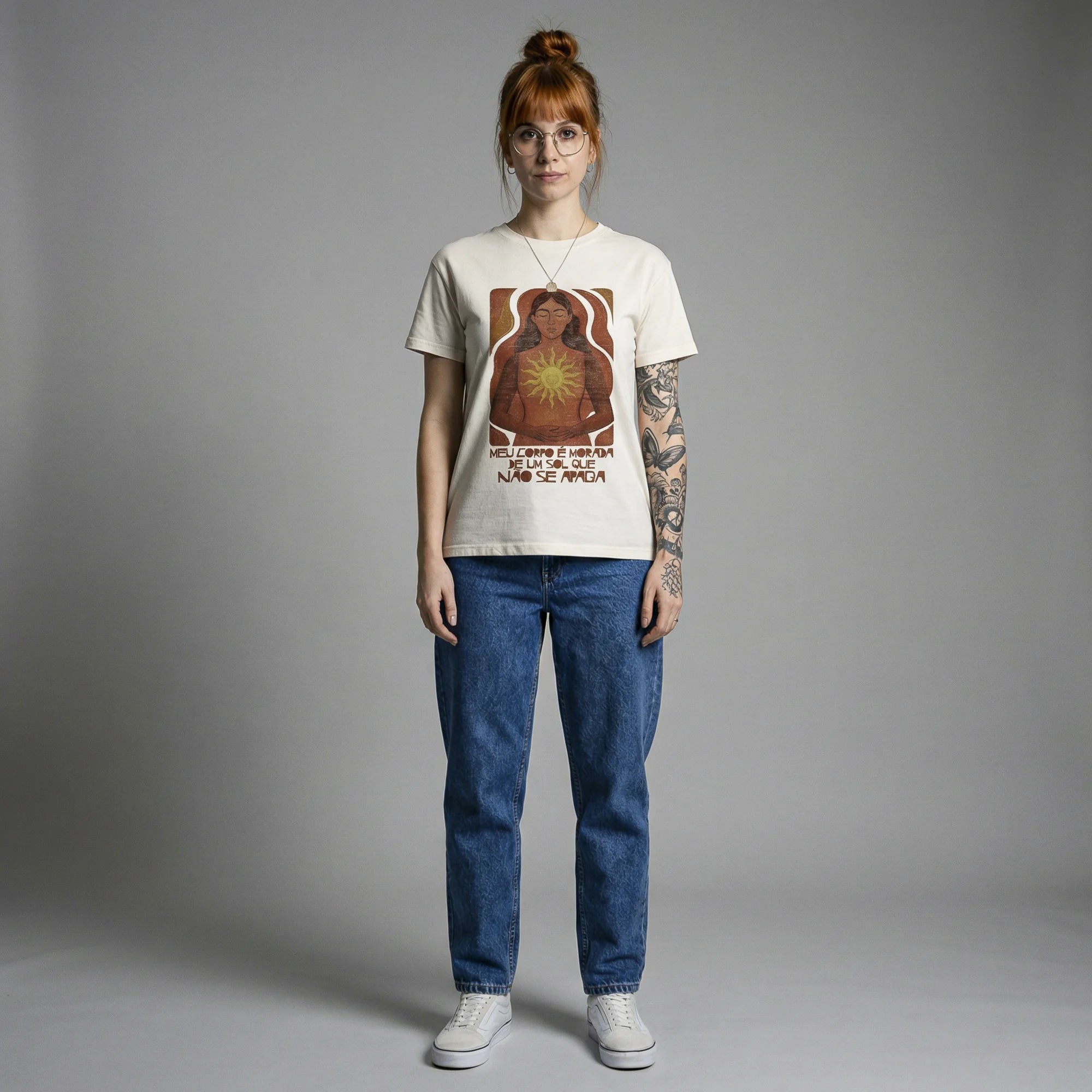 Camiseta Basica MeuCorpo Feminina Off-White