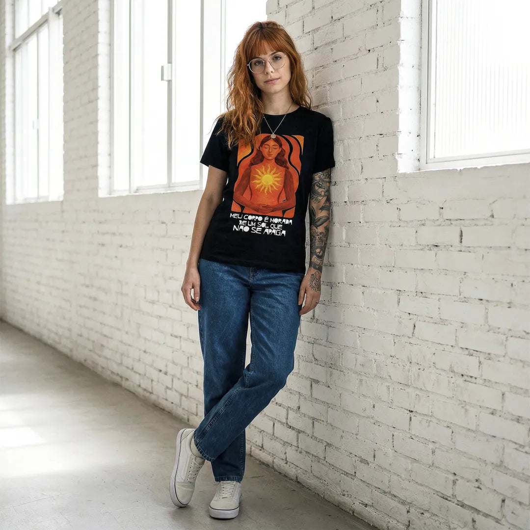 Camiseta Basica MeuCorpo Feminina Preto 01