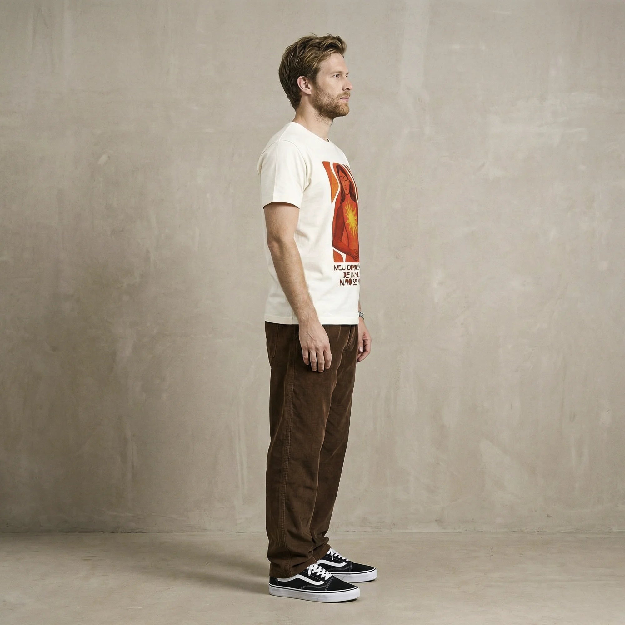 Camiseta Basica MeuCorpo Masculina Off-White