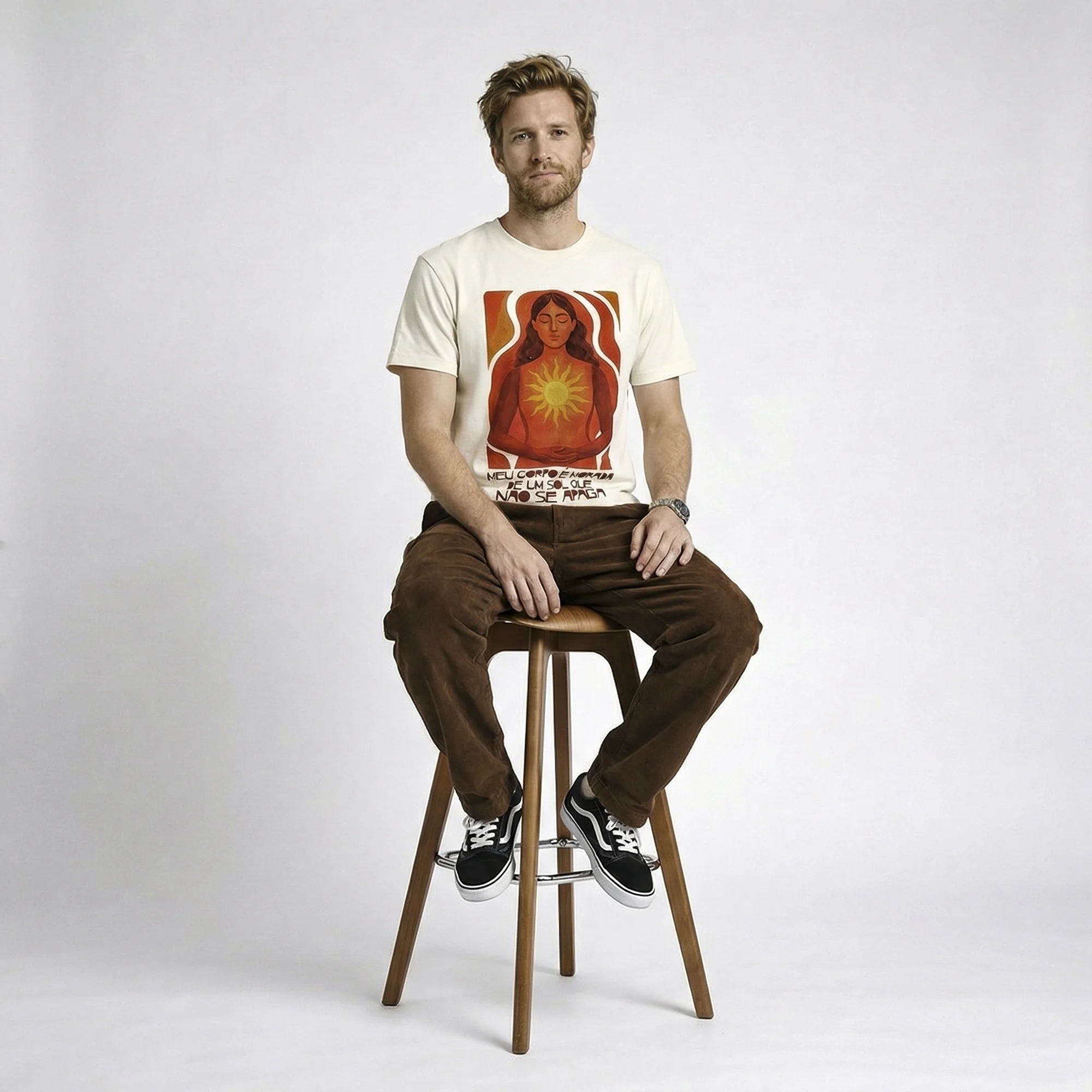 Camiseta Basica MeuCorpo Masculina Off-White