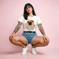 Camiseta Basica NAOVOUPARAR Feminina Off-White