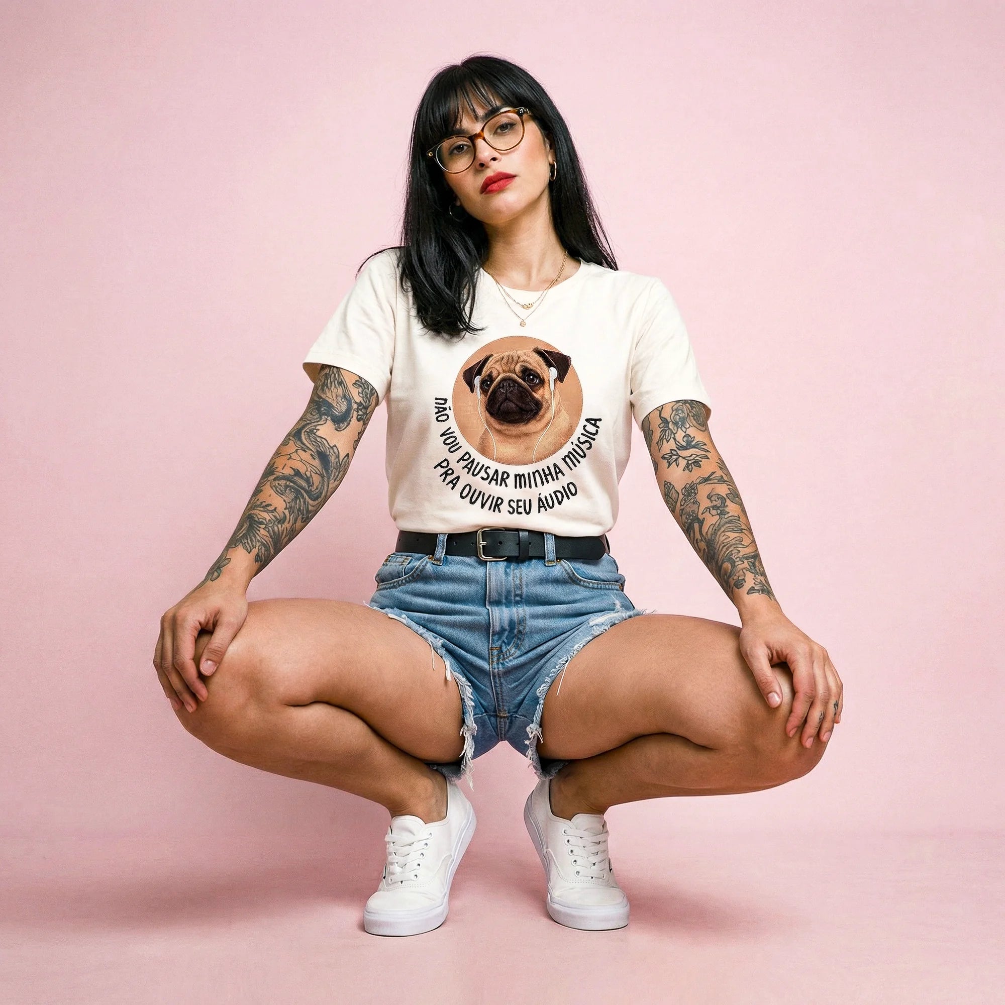 Camiseta Basica NAOVOUPARAR Feminina Off-White