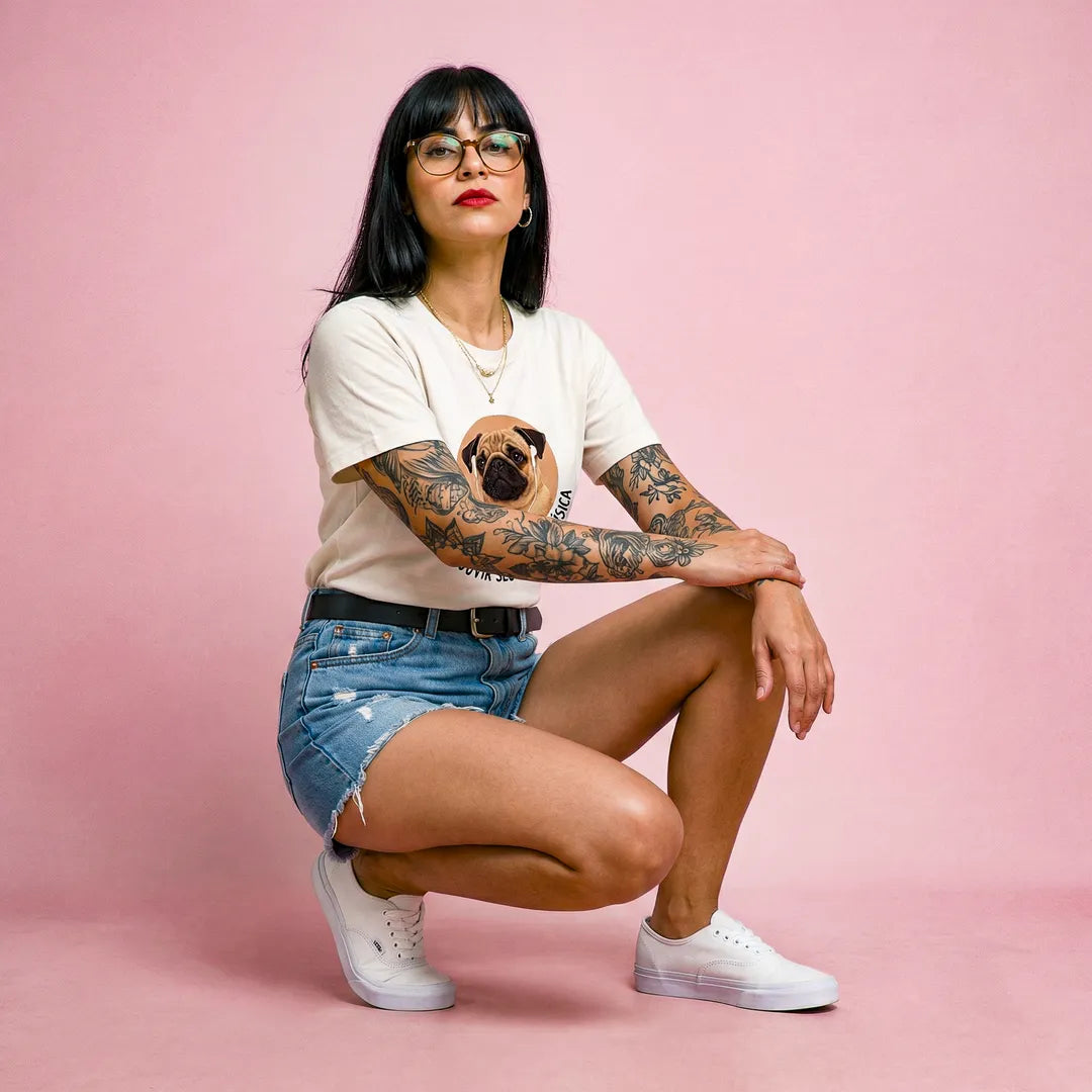 Camiseta Basica Não Vou Parar Meu Áudio Feminina Off-White