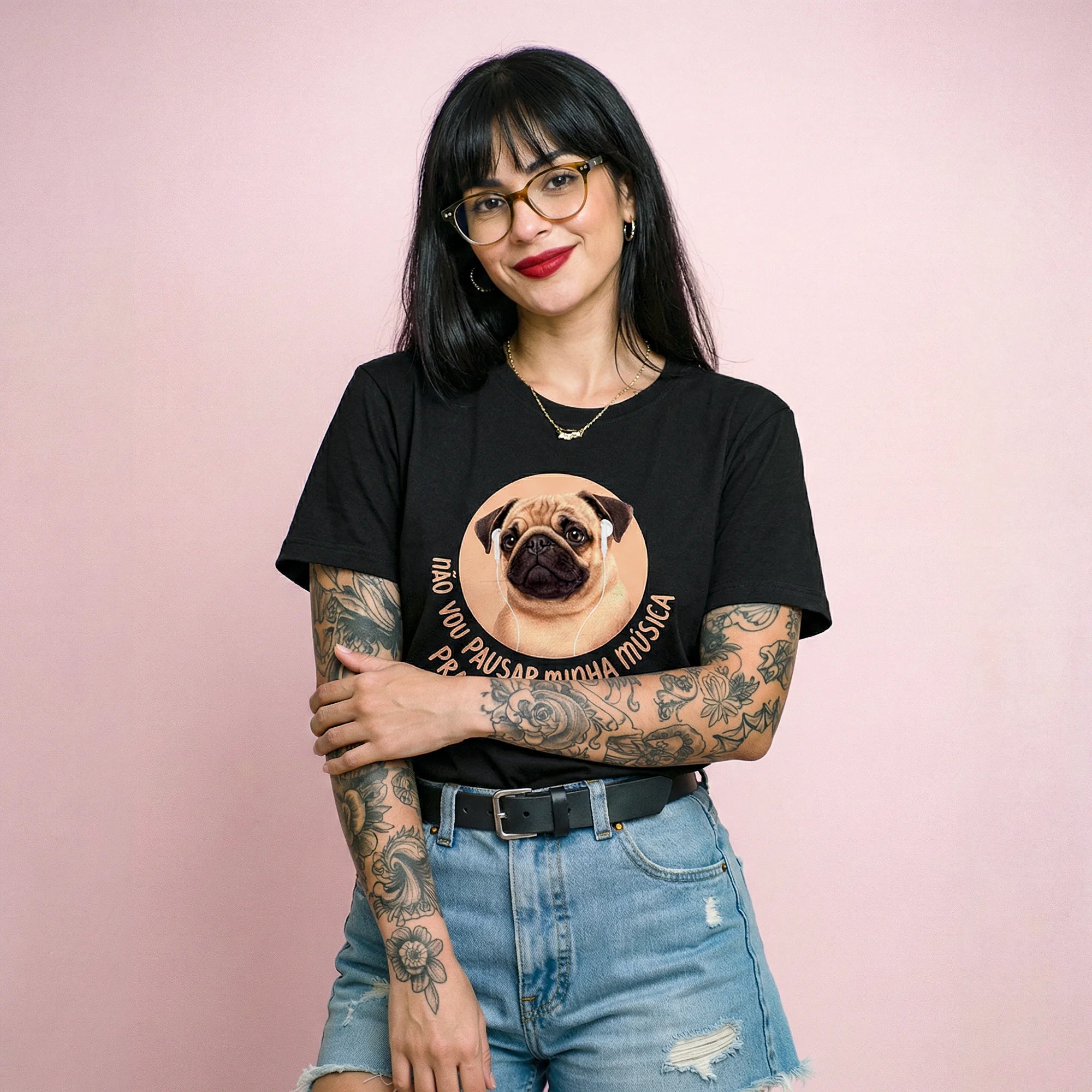 Camiseta Basica NAOVOUPARAR Feminina Preto