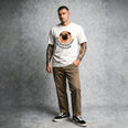 Camiseta Basica NAOVOUPARAR Masculina Off-White