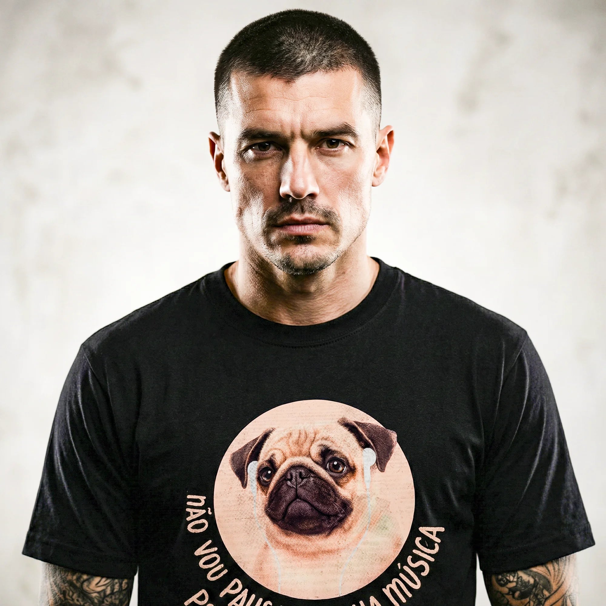 Camiseta Basica NAOVOUPARAR Masculina Preto