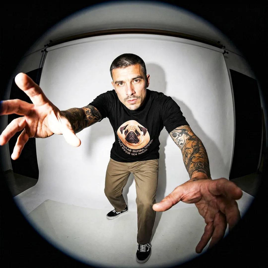 Camiseta Basica Não Vou Parar Meu Áudio Masculina Preto