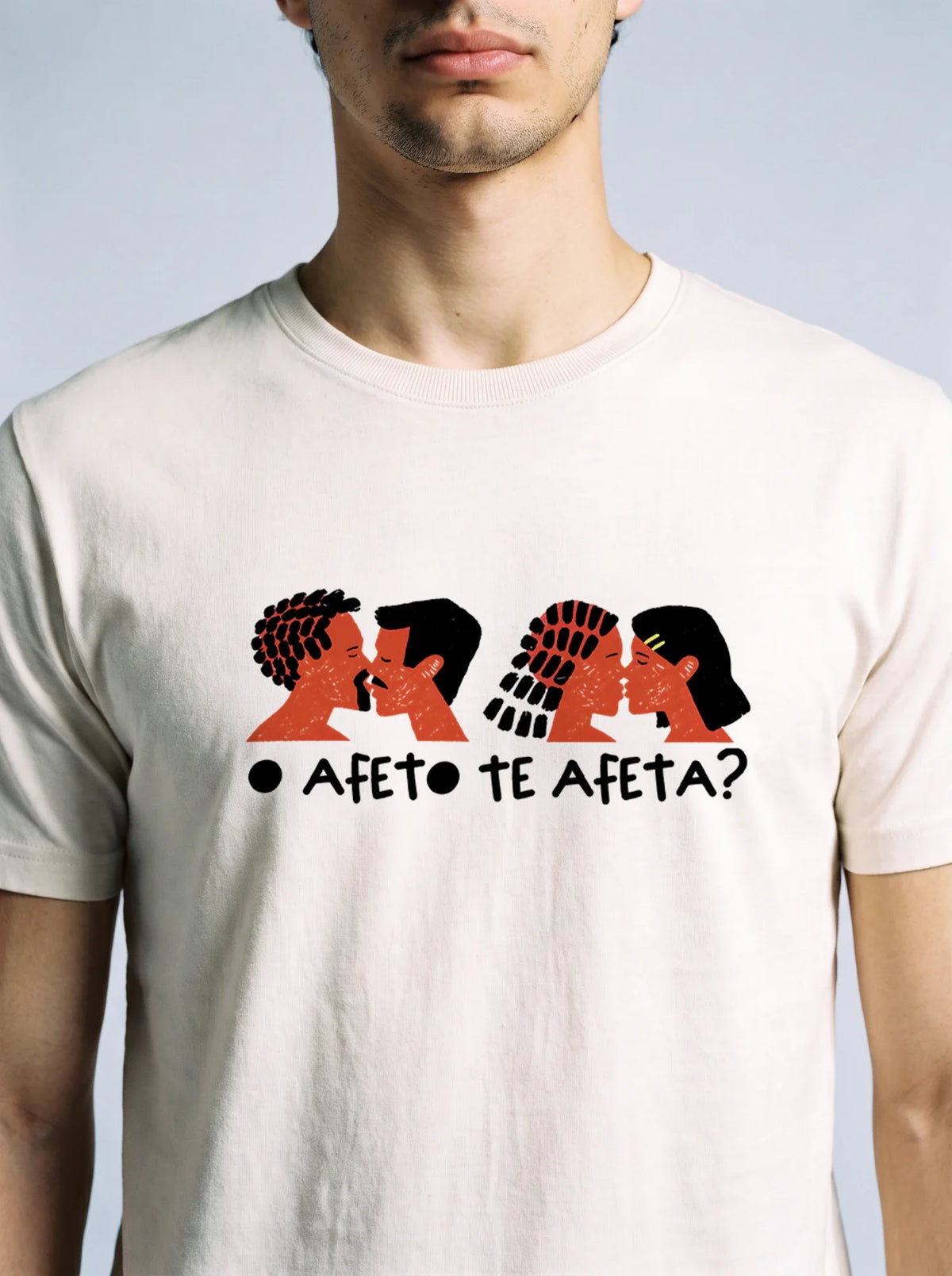 Camiseta Básica O Afeto Te Afeta? - Masculina Off-White