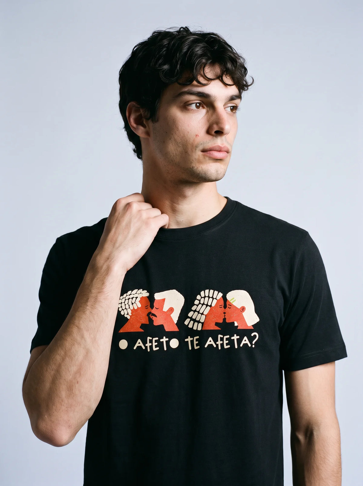 Camiseta Básica O Afeto Te Afeta? - Masculina Preto