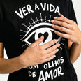 Camiseta Basica OLHOS-AMOR Feminina Preto
