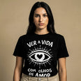 Camiseta Basica OLHOS-AMOR Feminina Preto