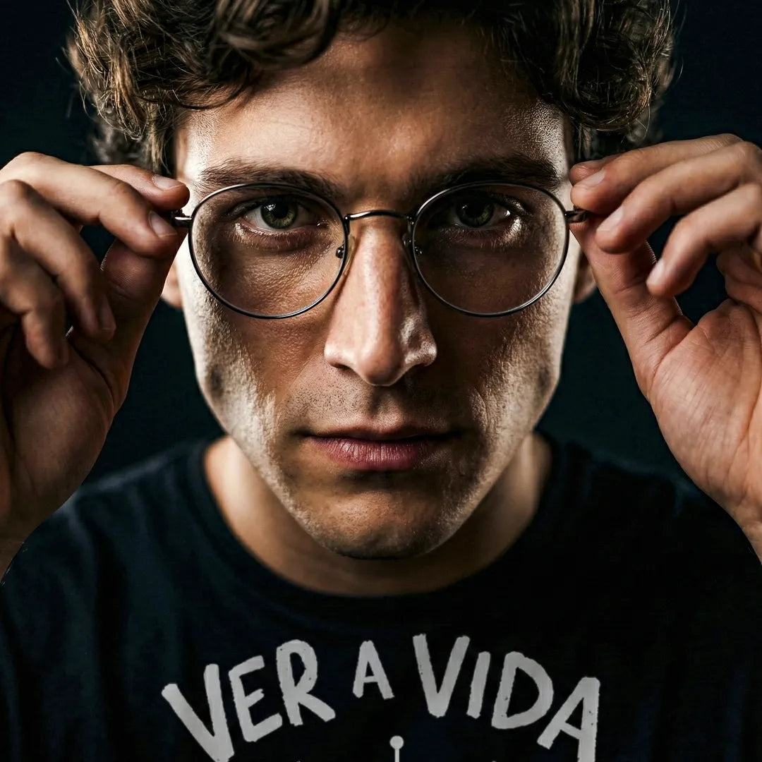 Camiseta Basica Ver a Vida Com Olhos de Amor Masculina Preto