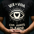 Camiseta Basica OLHOS-AMOR Masculina Preto