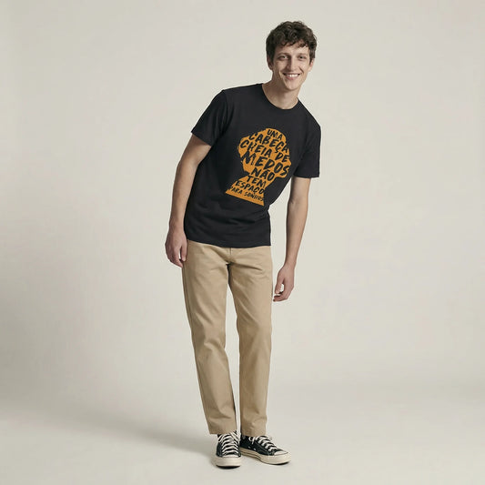 Camiseta Basica cabecamedos Masculina Preto