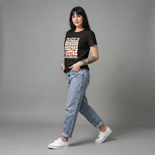 Camiseta Basica coragens Feminina Preto
