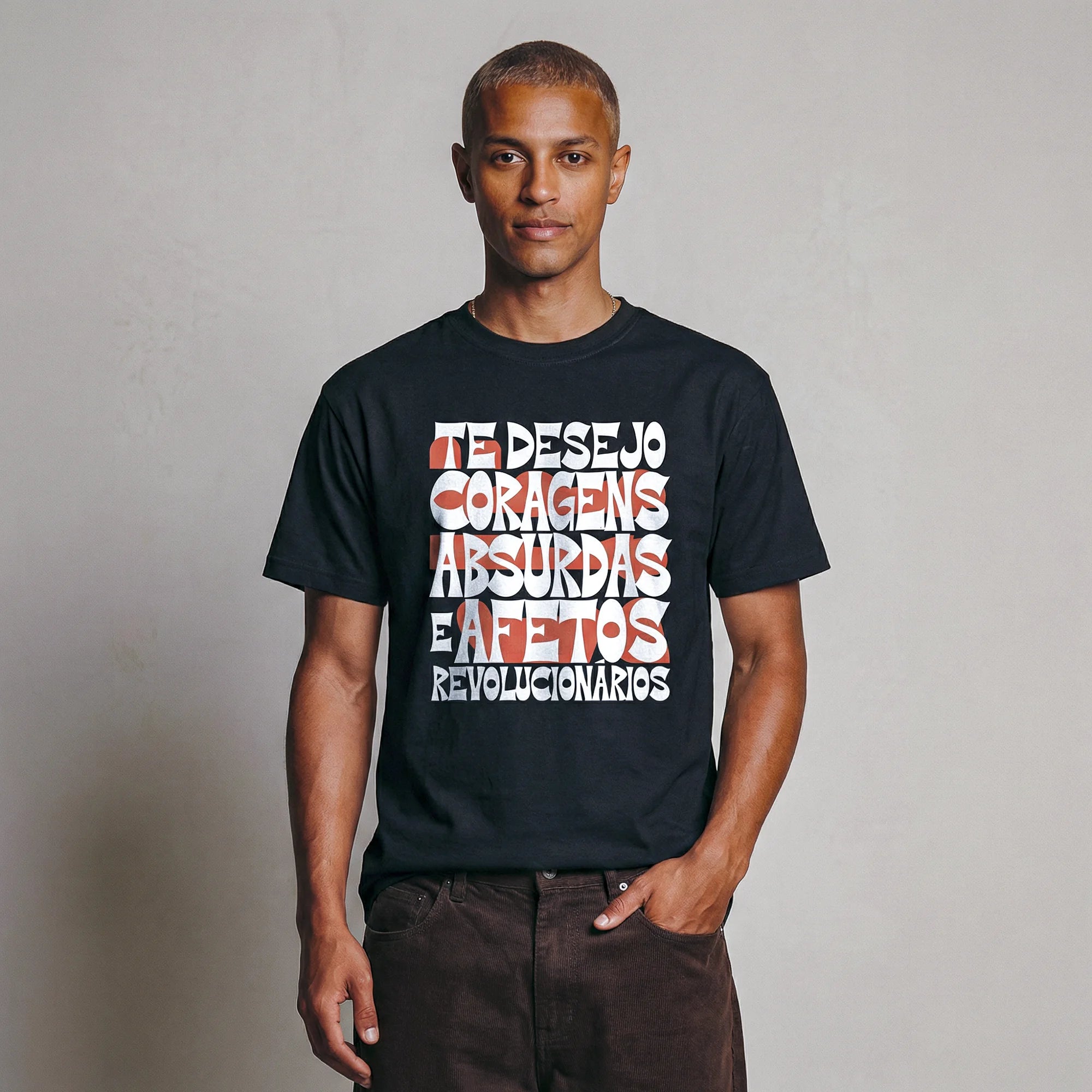 Camiseta Basica coragens Masculina Preto