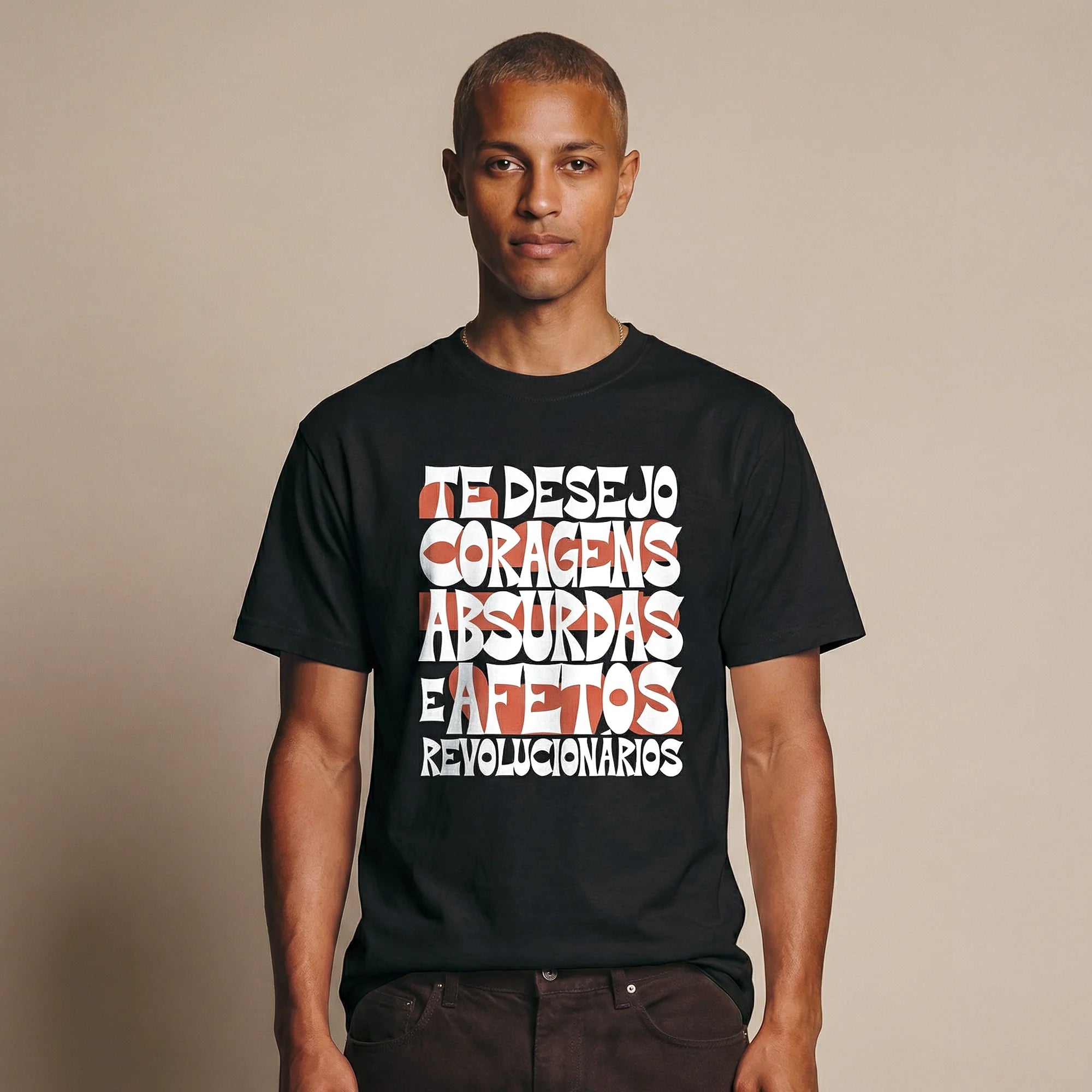 Camiseta Basica coragens Masculina Preto