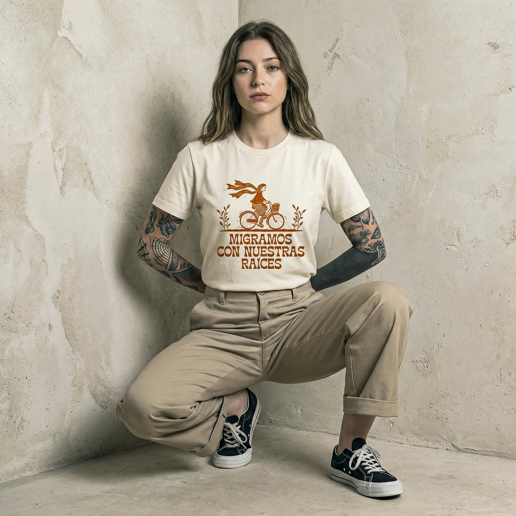 Camiseta Basica migramos Feminina Off-White