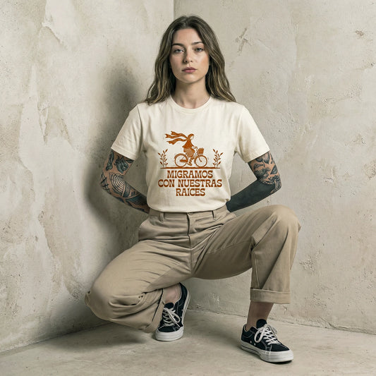 Camiseta Basica migramos Feminina Off-White