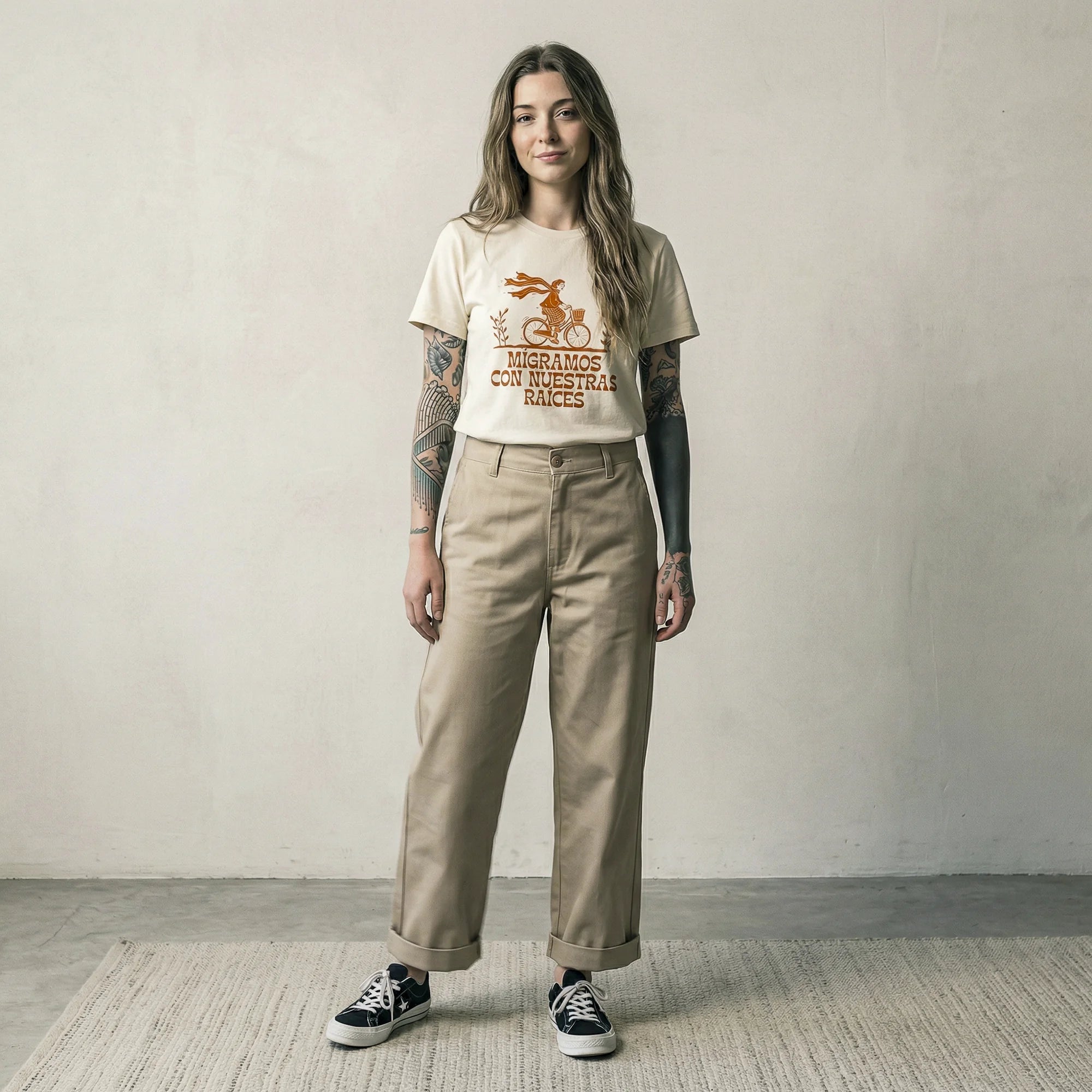 Camiseta Basica migramos Feminina Off-White