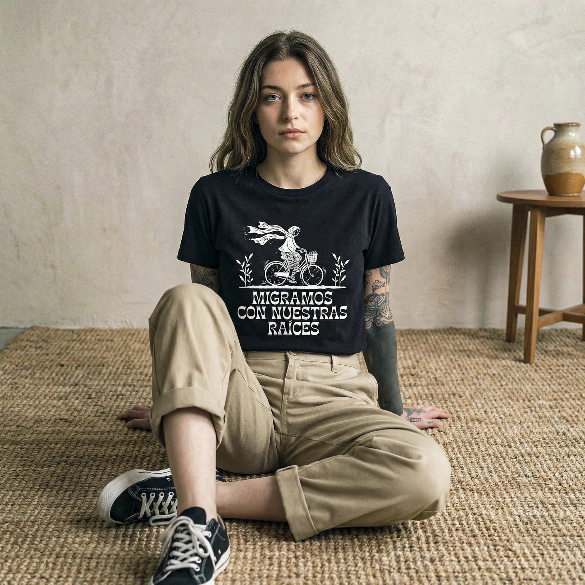 Camiseta Basica migramos Feminina Preto