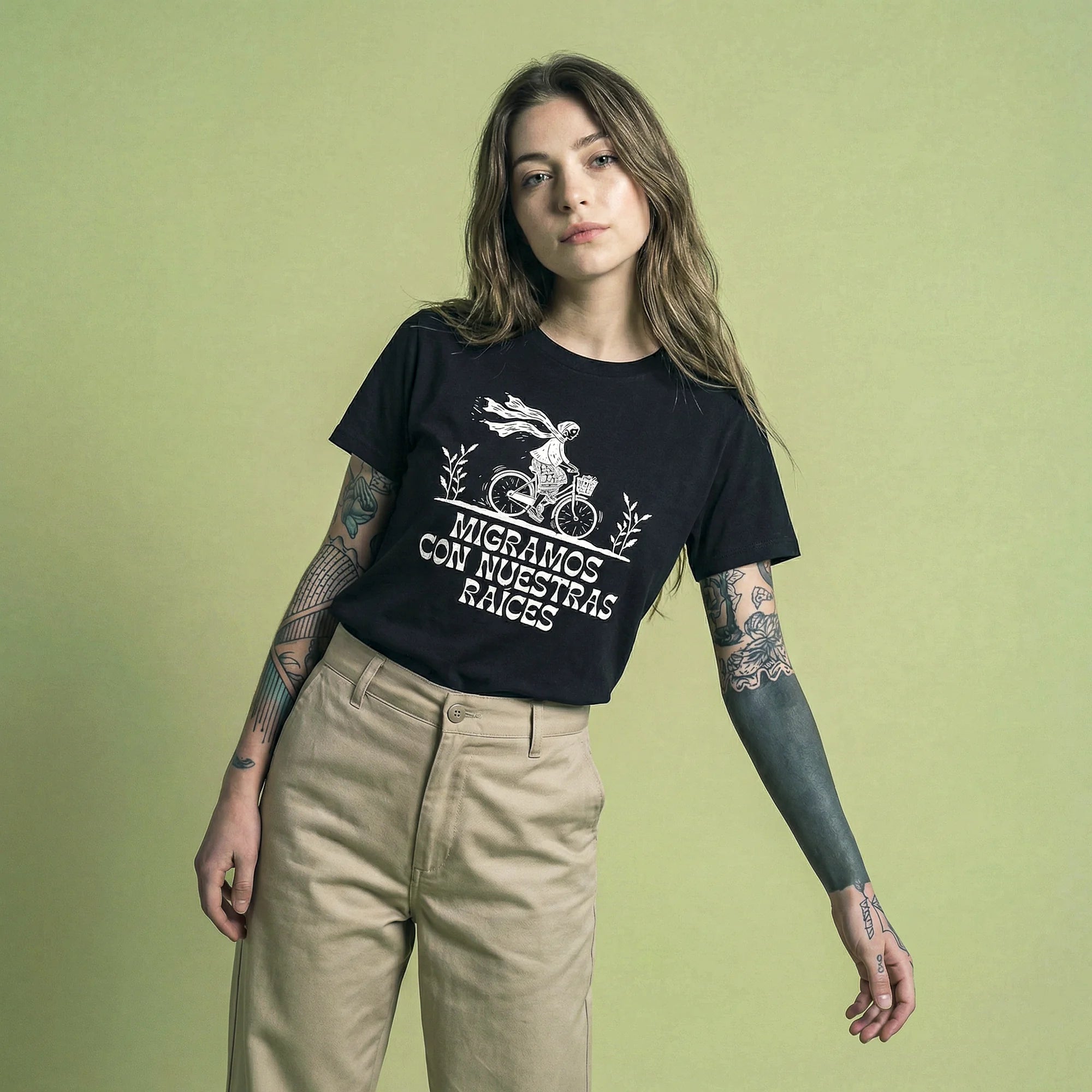 Camiseta Basica migramos Feminina Preto