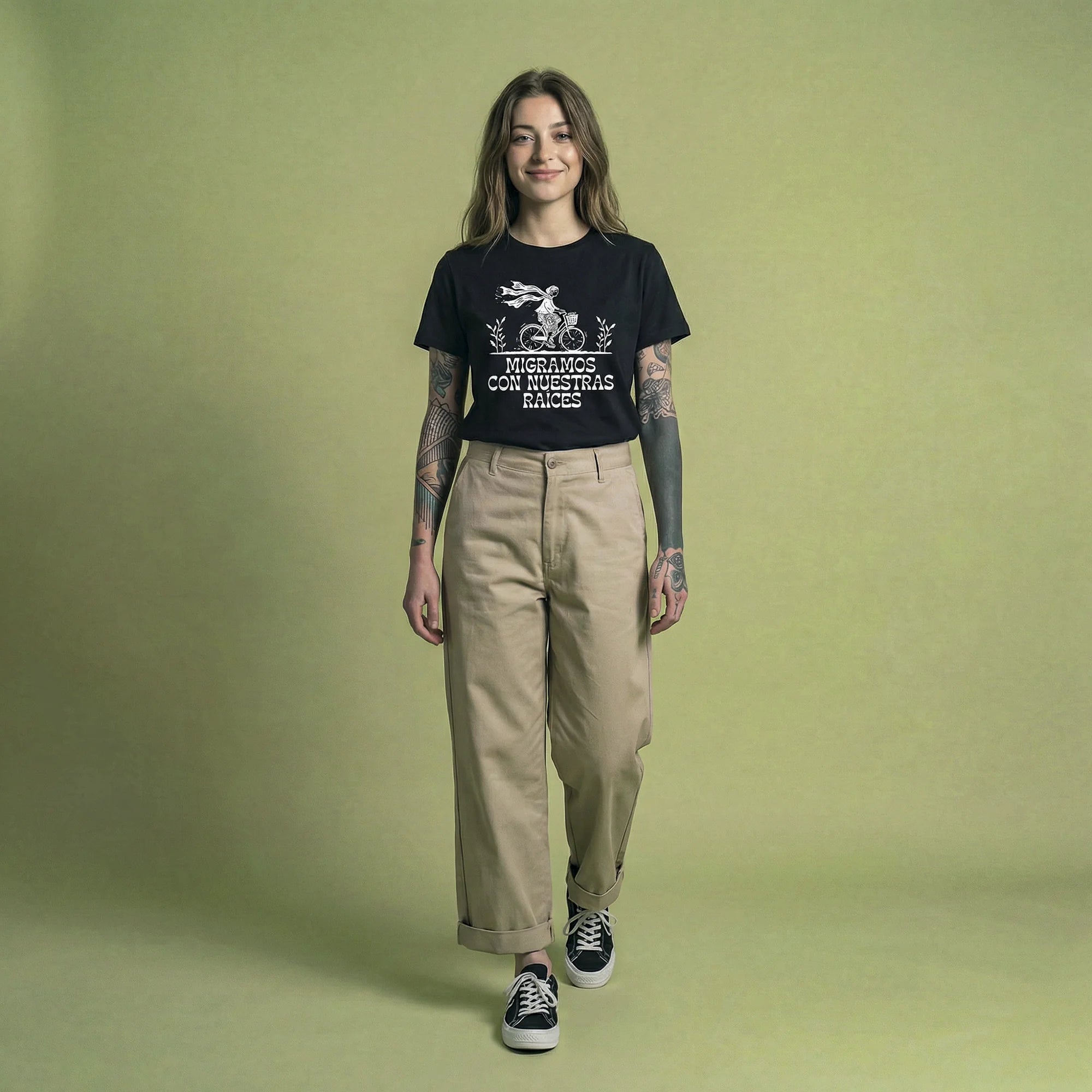 Camiseta Basica migramos Feminina Preto