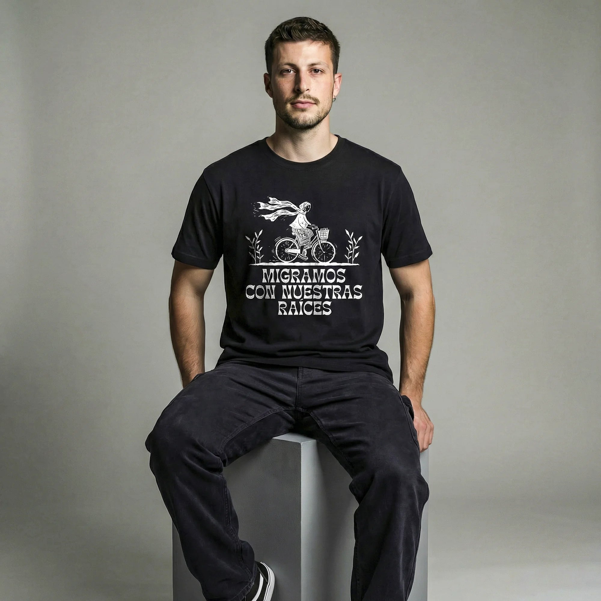 Camiseta Basica migramos Masculina Preto