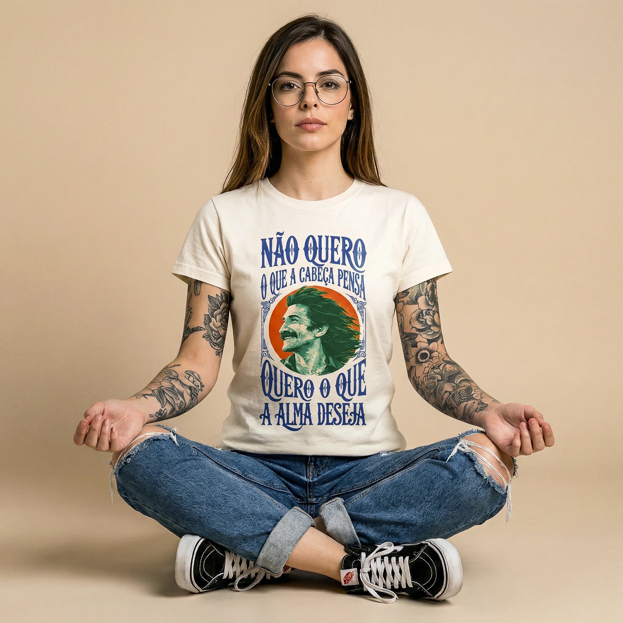 Camiseta Basica naoquero Feminina Off-White