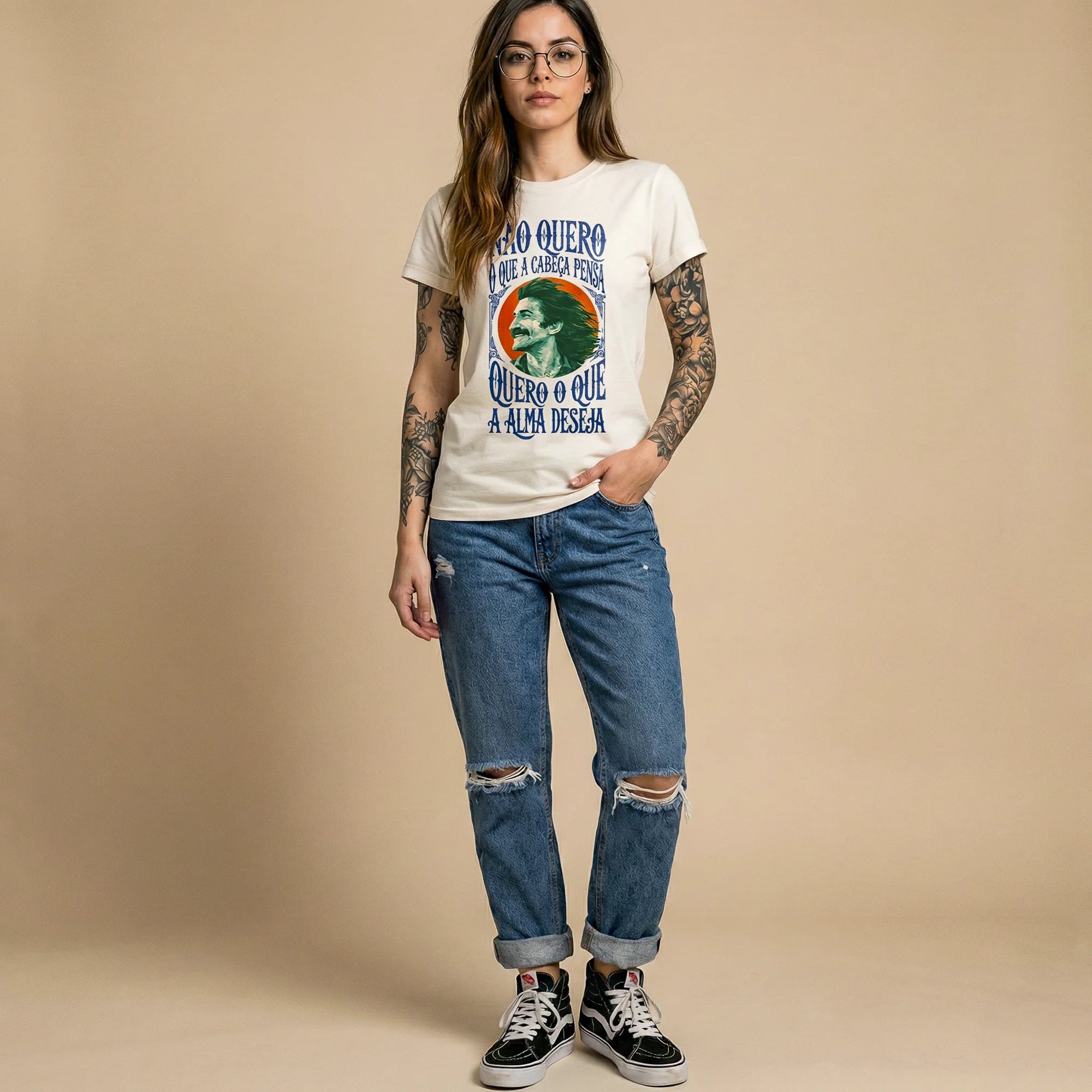 Camiseta Basica naoquero Feminina Off-White