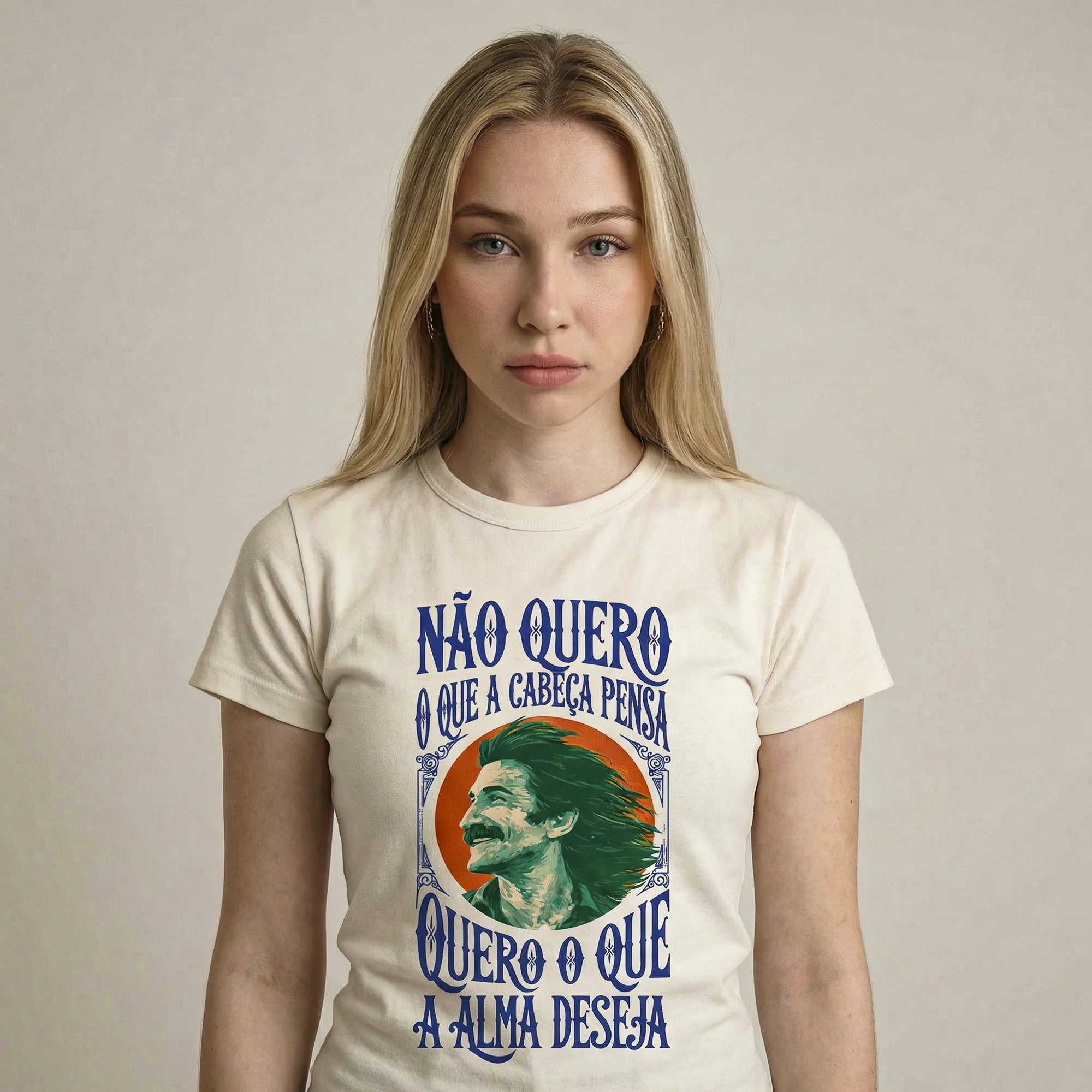 Camiseta Basica naoquero Feminina Off-White