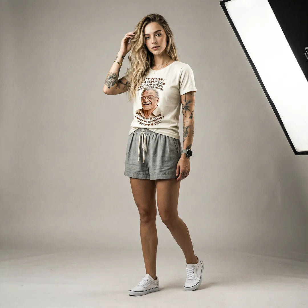 Camiseta Básica Não Te Rendas Feminina Off-White