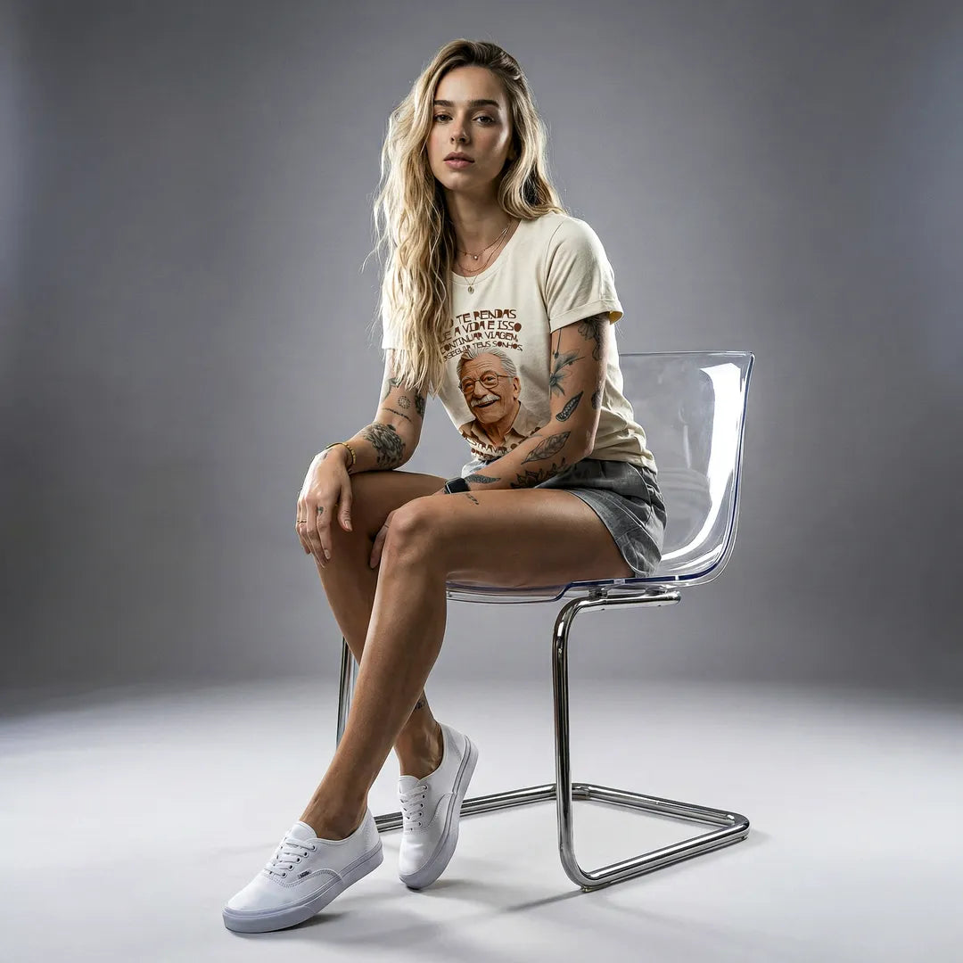 Camiseta Básica Não Te Rendas Feminina Off-White