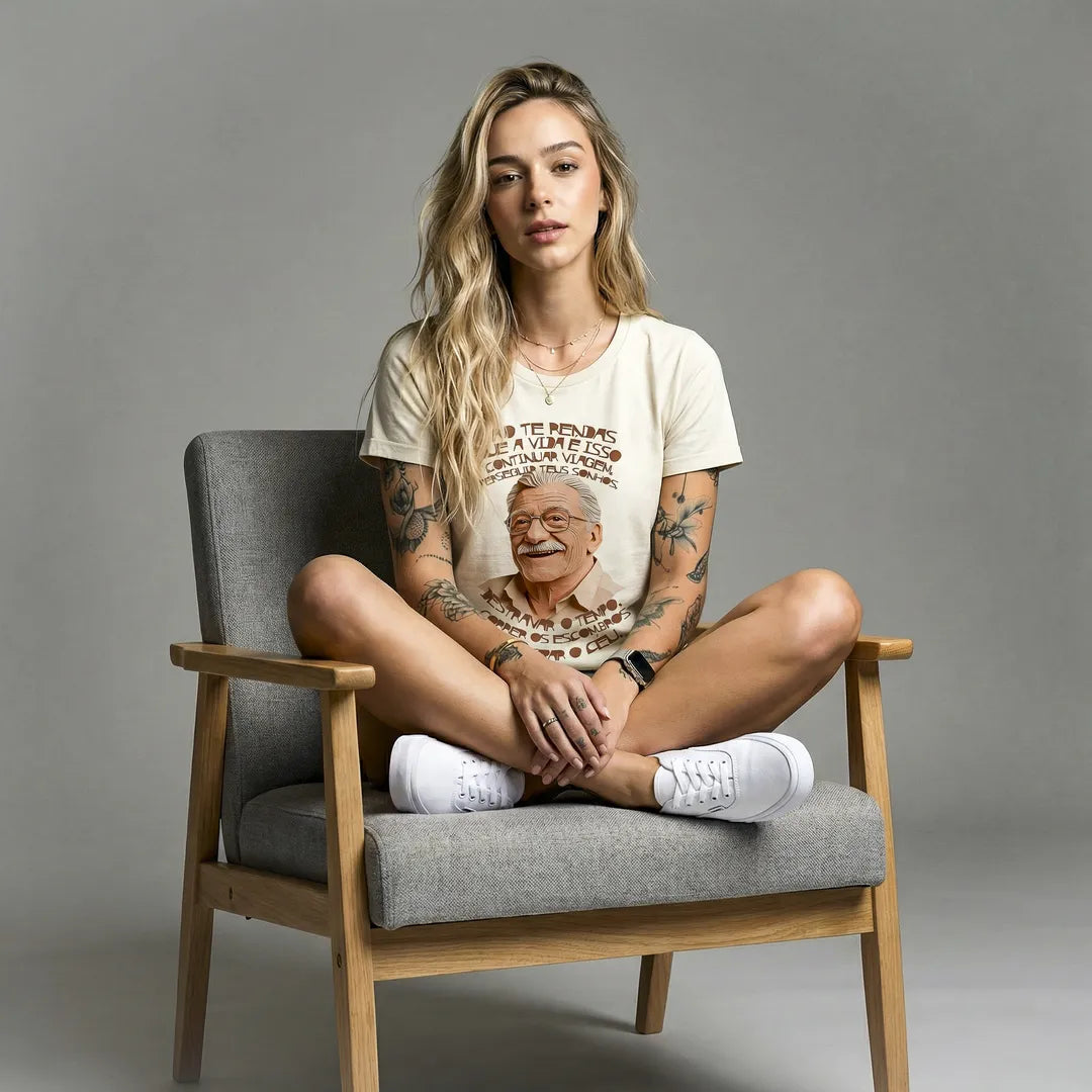 Camiseta Básica Não Te Rendas Feminina Off-White