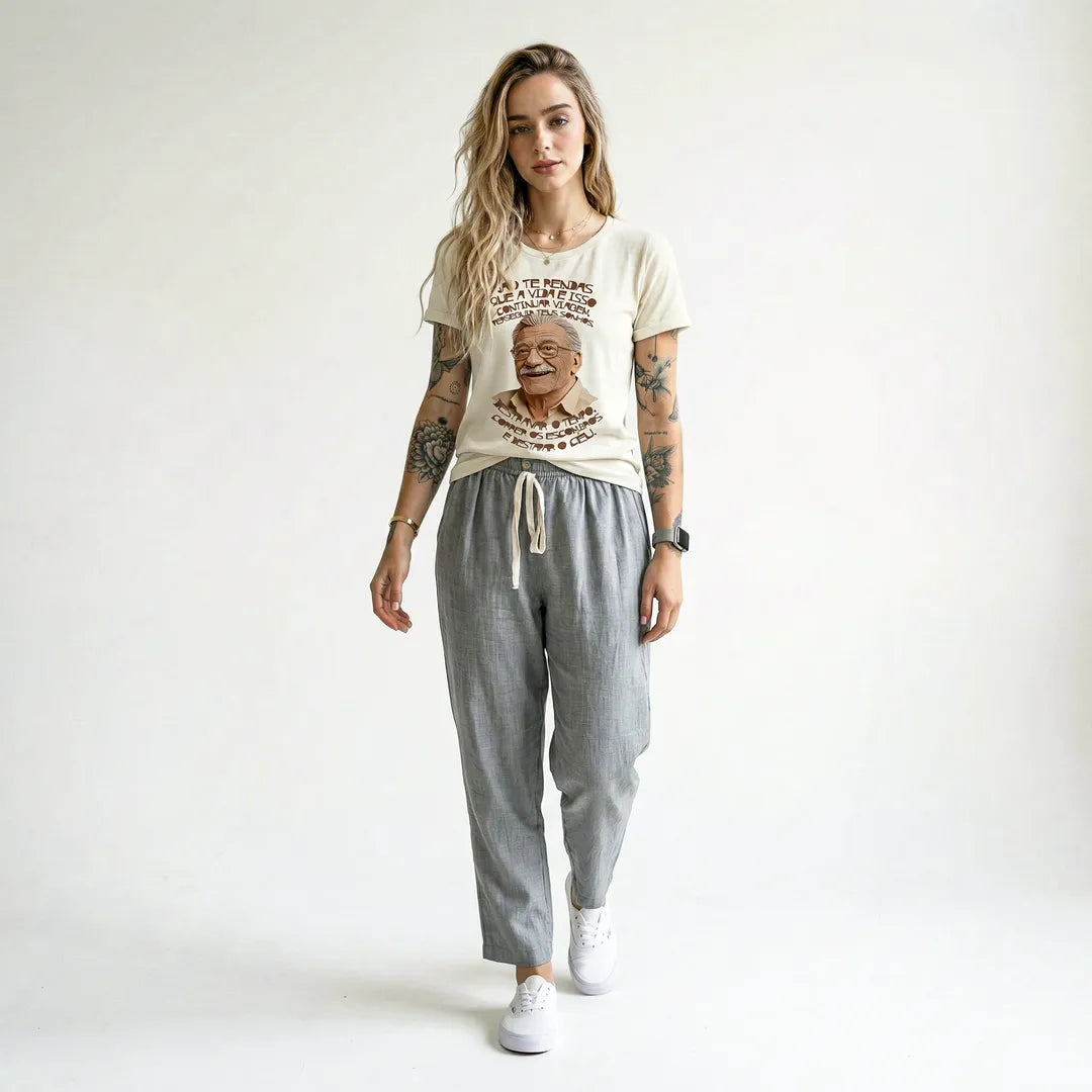 Camiseta Básica Não Te Rendas Feminina Off-White