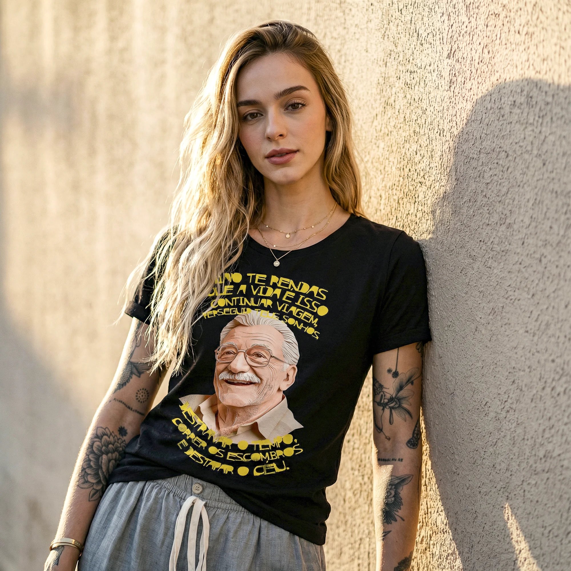 Camiseta Basica naorendas Feminina Preto