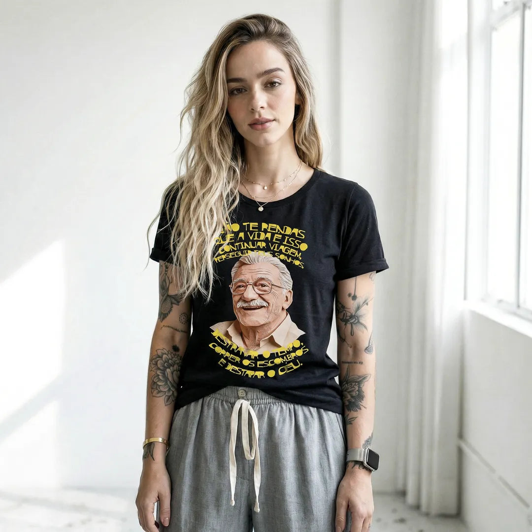 Camiseta Básica Não Te Rendas Feminina Preto