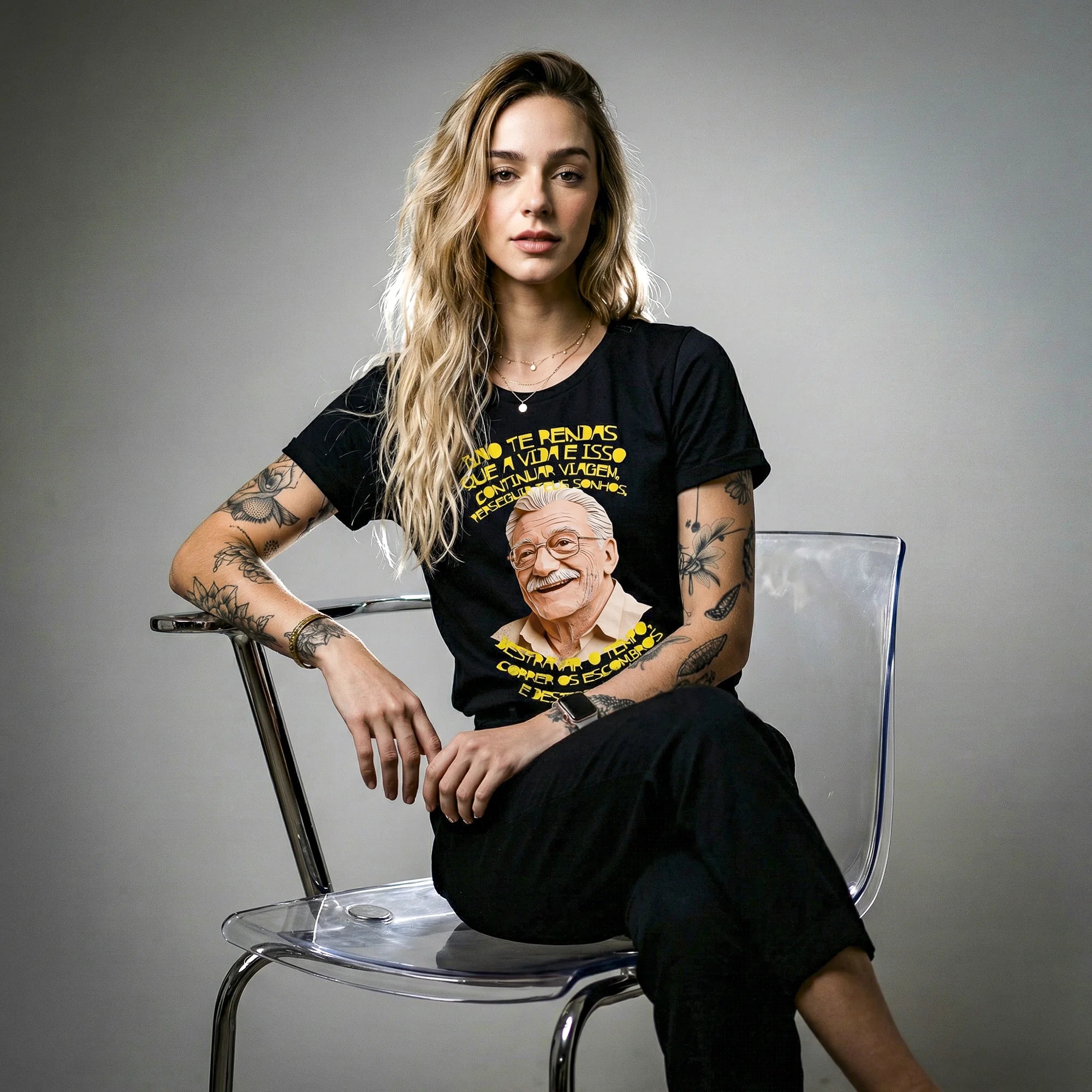Camiseta Basica naorendas Feminina Preto