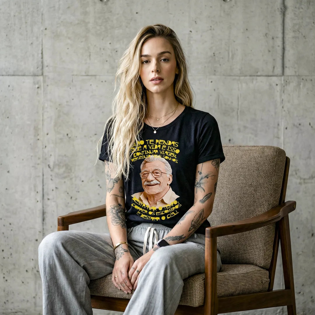 Camiseta Básica Não Te Rendas Feminina Preto