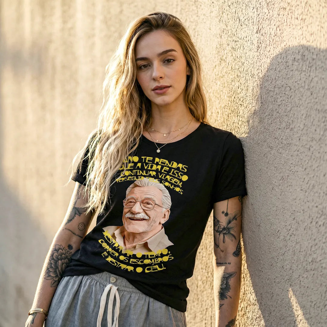 Camiseta Básica Não Te Rendas Feminina Preto