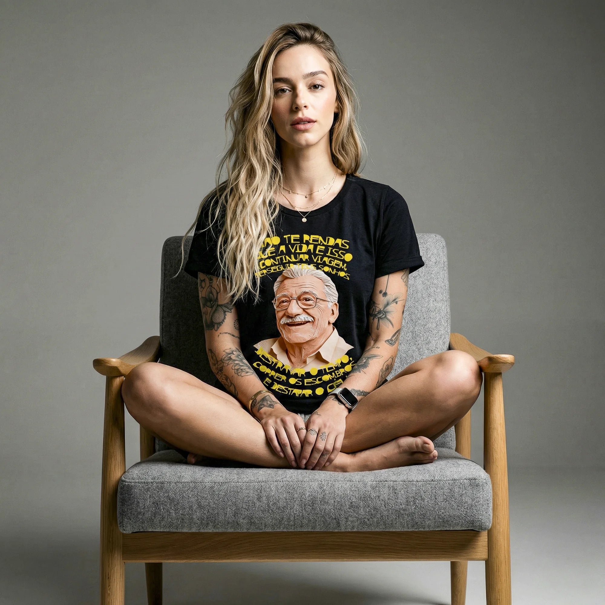 Camiseta Basica naorendas Feminina Preto