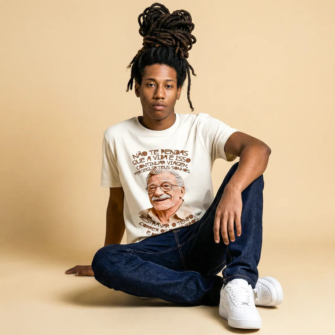 Camiseta Básica Não Te Rendas Masculina Off-White