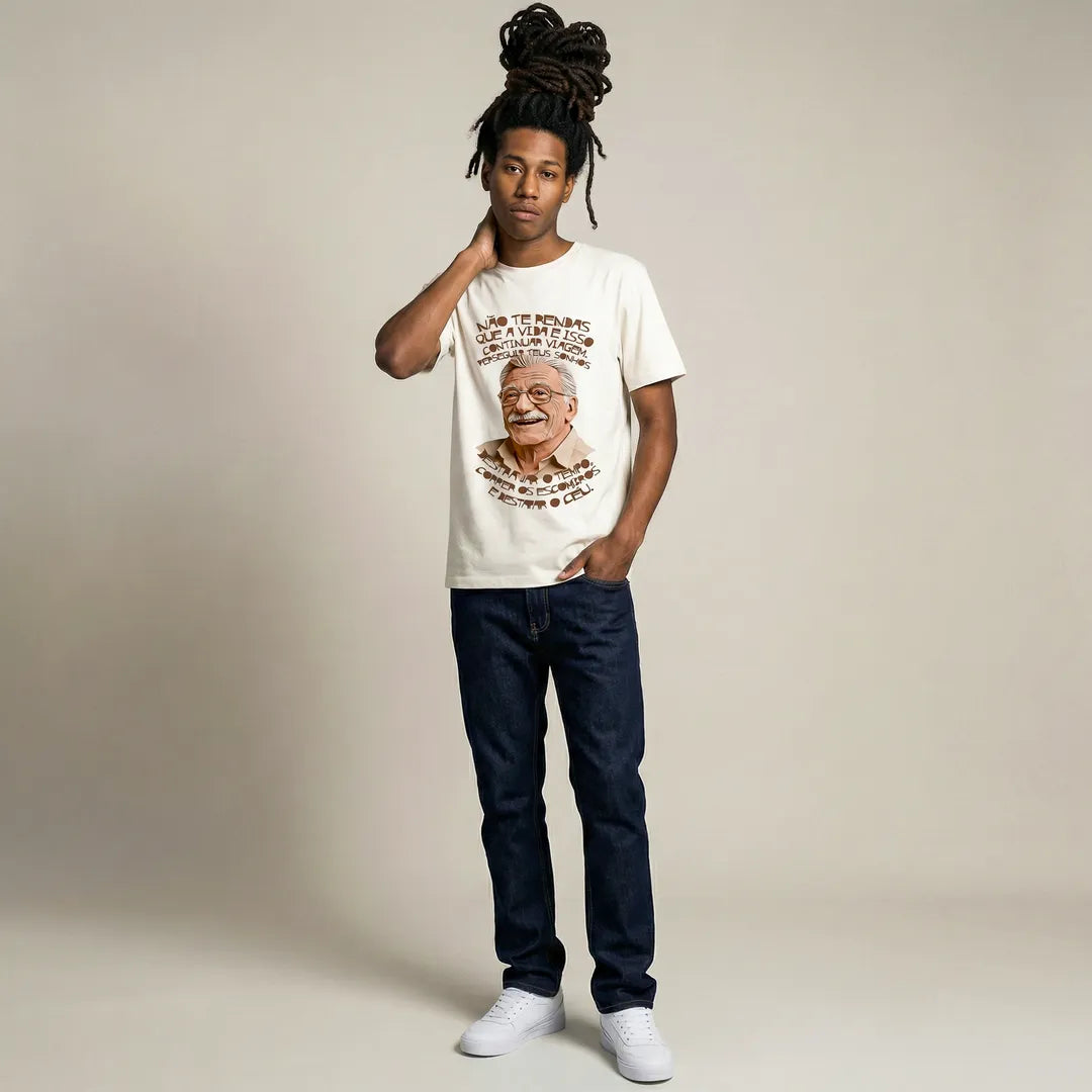 Camiseta Básica Não Te Rendas Masculina Off-White