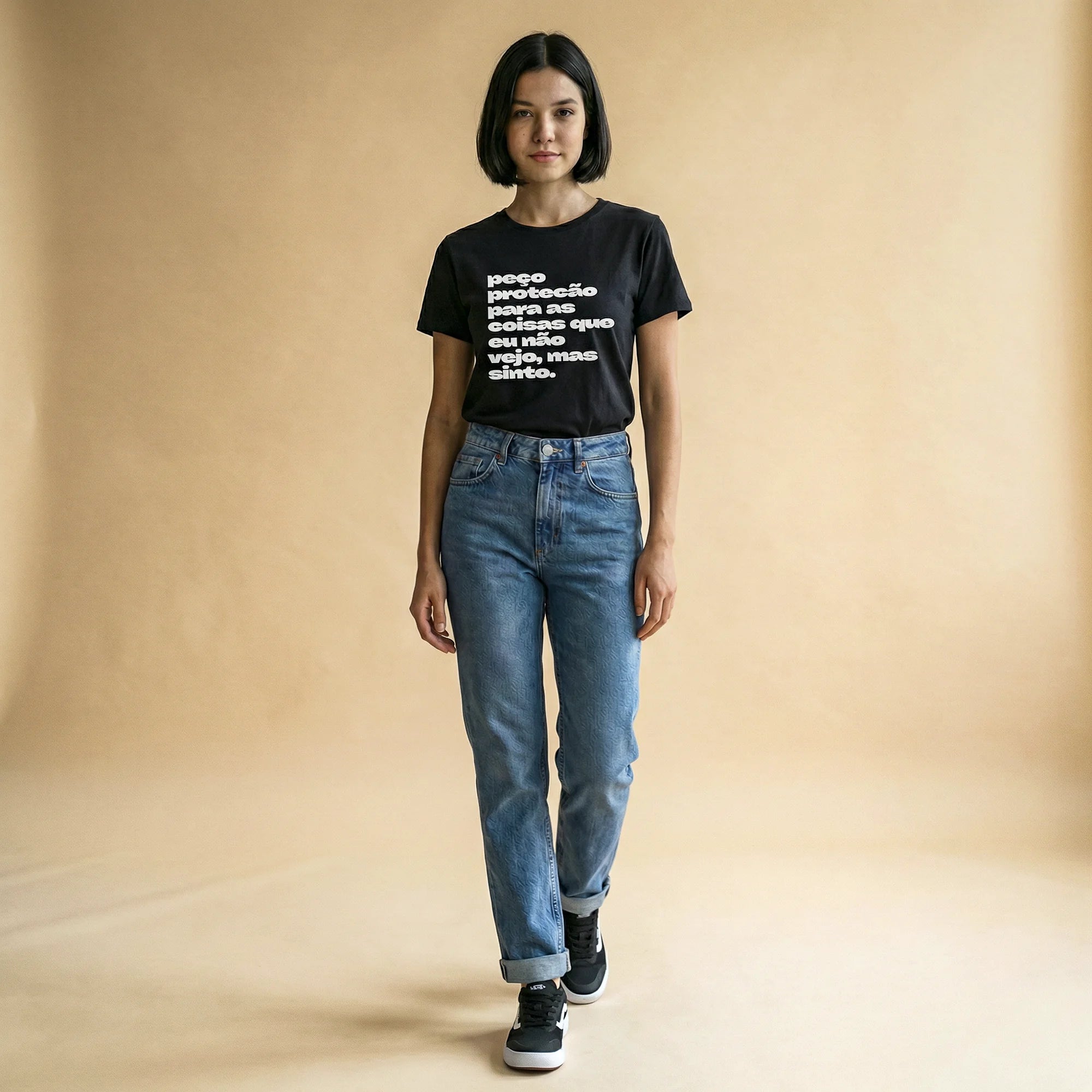 Camiseta Basica pecoprotecao Feminina Preto