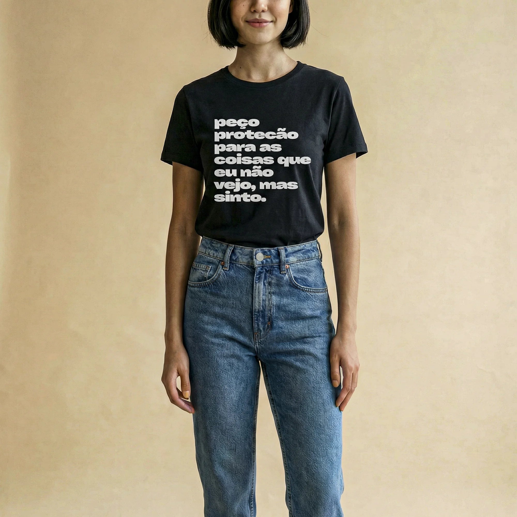 Camiseta Basica pecoprotecao Feminina Preto